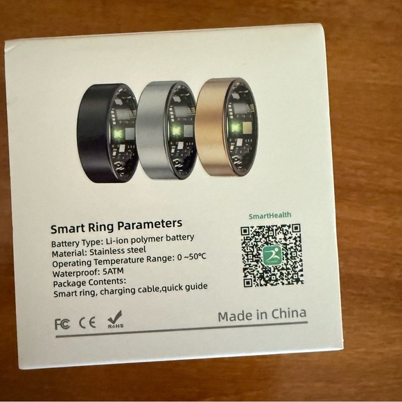 NEW Smart Fitness Ring gold heart rate  sleep tracker step tracker size 7 - Picture 3 of 10